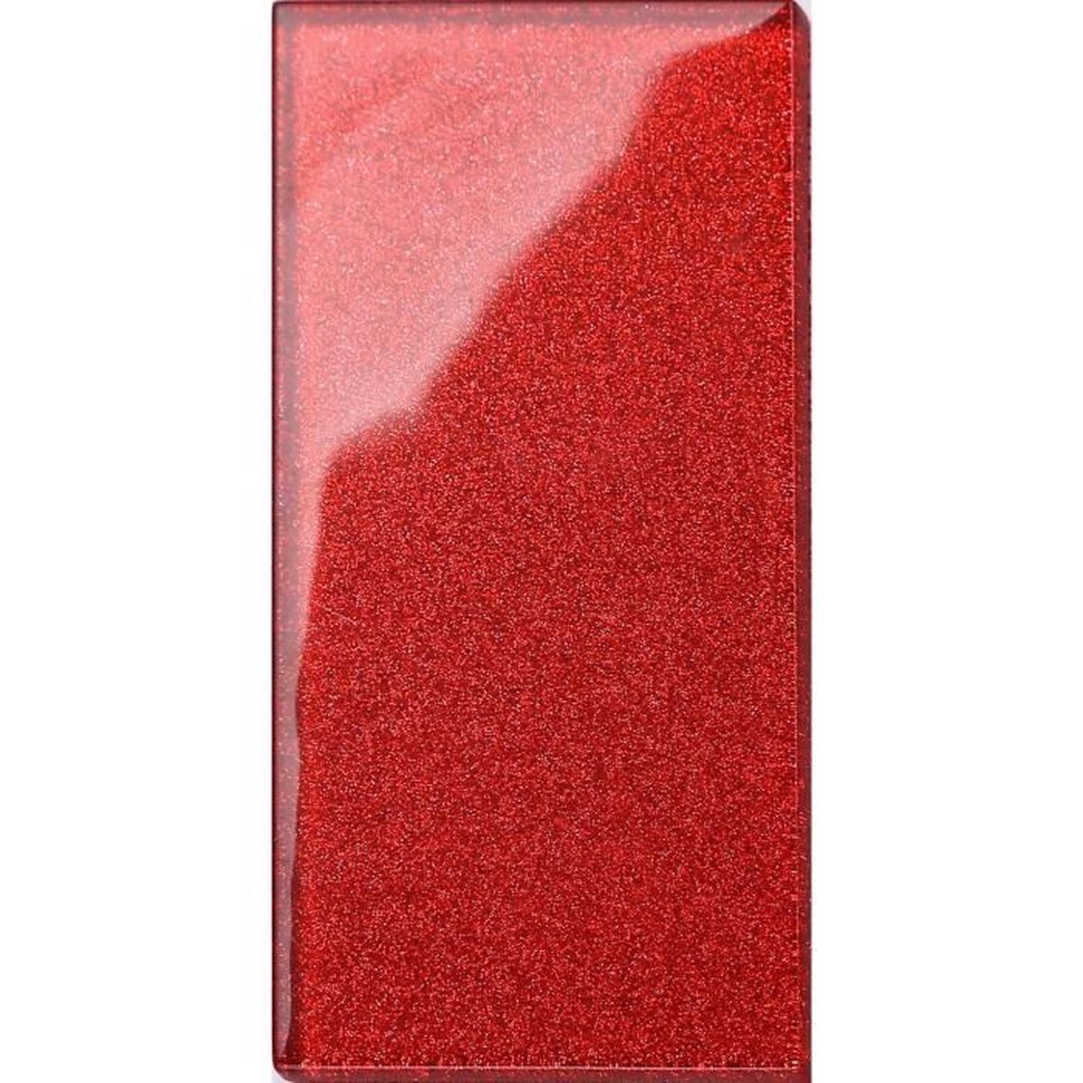 Carrelage En Verre Rouge Orange Avec Des Paillettes Multicolores