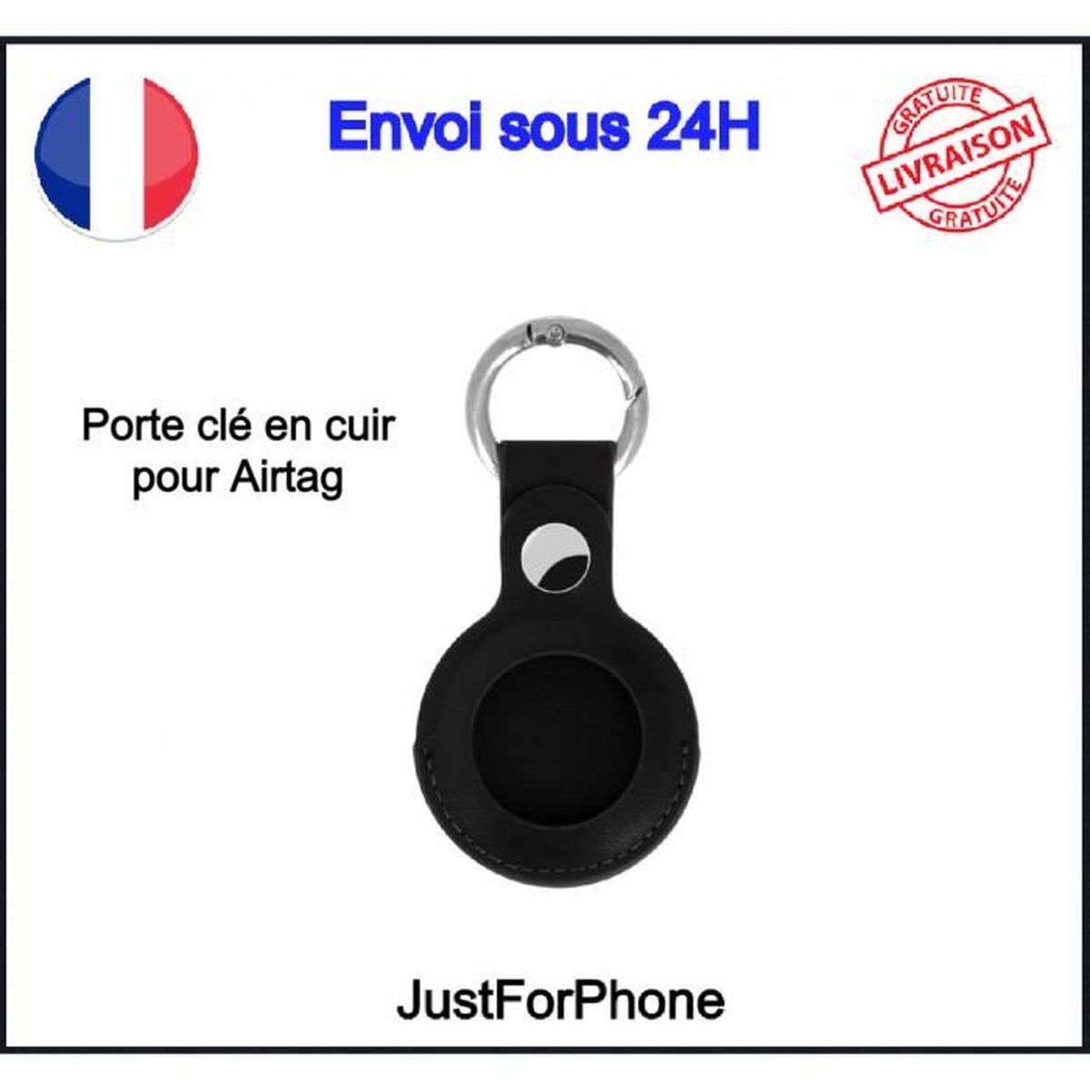 Protection Airtag Portable 4 Étuis Airtag En Cuir PU Avec Porte-Clés - Housse Protection Anti-Rayures étuis Protection Airtag