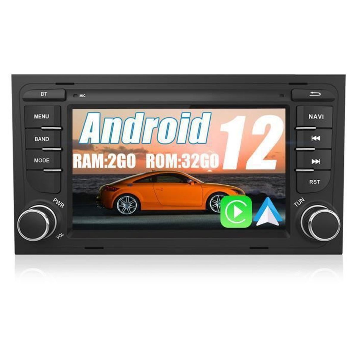 AWESAFE Autoradio Android 12 pour Audi A4 B6 B7/S4/RS4(20002012) avec 7 Pouces Écran Tactile