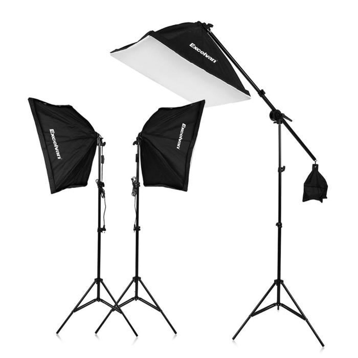 2000W Excelvan Kit Studio Photo Eclairage avec Lampe+Auto PopUp Boîte