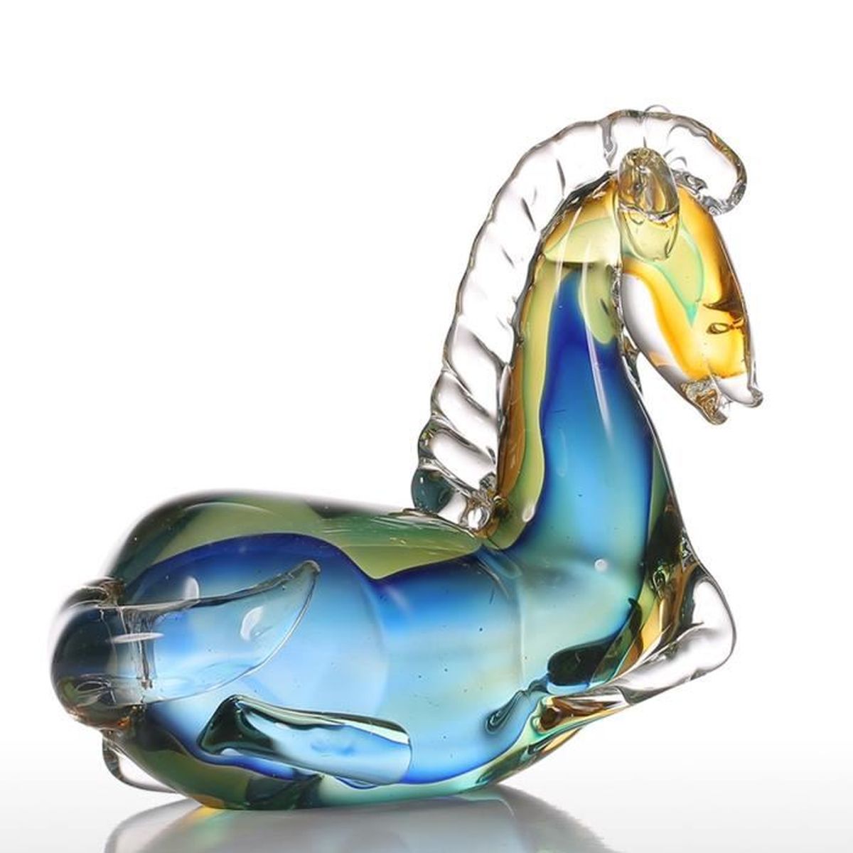 Sculpture en r/ésine Tooarts Sculpture Moderne pour Salon et Bureau Statue D/écoration Home Decoration Cadeau Bleu Sculpture Figurine