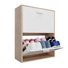 CASABEL Meuble chaussures - Armoire Rangement Grande Capacité 12 Paires - Meuble d Entrée Couloir - Blanc Bois Clair - 60x24x80 cm