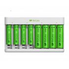 Chargeur pour Piles Rechargeables AA et AAA avec 4 Piles Rechargeables AA et 4 Piles AAA NiMH incluses|GP RECYKO|Chargeur Rapide