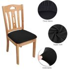 DrmKer Lot de 4 Housses Assise Chaise Elastique Extensible Housse de Chaise Spandex pour Salle à Manger Noir
