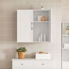 SoBuy Meuble Haut Salle de Bain Armoire Murale WC Suspendue avec 2 Portes et Rangement Intérieur, 60x30x60 cm Blanc