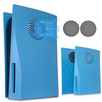 Façade PS5 avec évents de refroidissement et filtre anti-poussière pour PlayStation 5 Disc Edition - Bleu