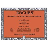Arches Aquarelle Canson - Bloc 20 Feuilles 300 g - Grain Torchon - 36 x 51 cm Blanc Naturel 
