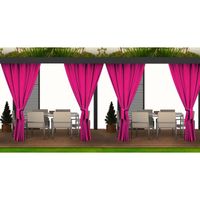 Rideaux D'extérieur Imperméable | 4 x 155x240cm Rose - Rideau Pare-Soleil pour Balcon - Rideau Exterieur pour Terrasse
