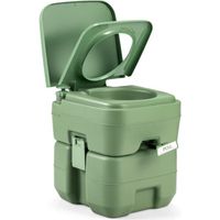 COSTWAY Toilette Portable Camping Réservoir Détachables 20L+10L-Poignée Ergonomique-Dispositif d'Etanchéité-Voyage,Bateau-Vert