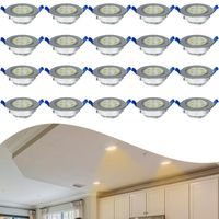 LILIIN Lot de 20 LED Spots Encastrable 3 W pour Salle de Bain, Chambre et Cuisine- 20x3W, Blanc Chaud