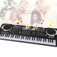 Clavier pour enfants à 61 touches jouet musical cadeau électrique piano orgue pour enfants avec Microphone Noir