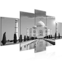 Runa art Tableau Décoration Murale Taj Mahal Inde 200x100 cm - 5 Panneaux Deco Toile Prêt à Accrocher 600551c