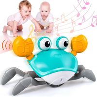 ECHOCUBE Crabe Sensoriel, Crabe Musical Interactif Qui évite Automatiquement Les Obstacles, Crabes électronique Musical pour Enfants Garçons et Filles de 3 Ans et Plus - Jaune