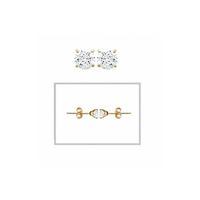 Boucles D'oreilles Puces En Zirconium Cubique 3mm - Plaqué Or 18 Carats - Neuf Avec Boîte