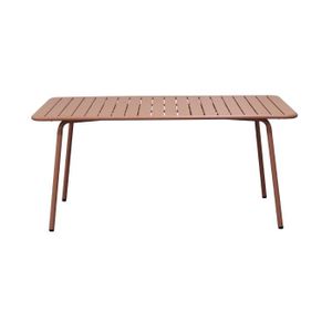 Ensemble table et chaise de jardin Table de jardin 160x90x73cm en métal terracotta - 
