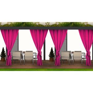 PARE-SOLEIL Rideaux D'extérieur Imperméable | 4 x 155x240cm Rose - Rideau Pare-Soleil pour Balcon - Rideau Exterieur pour Terrasse