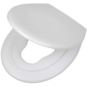 Lunette de WC ovale en polypropyl/ène avec syst/ème dabaissement automatique Abattant Toilette Blanc Abattant WC