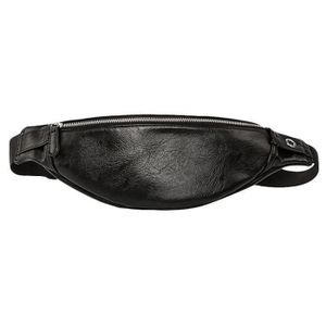 Womdee Sac banane en cuir pour homme avec passant de ceinture pour  téléphone portable clés Noir 4 portefeuille Bagages Sacs banane