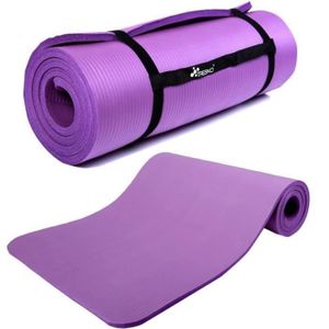 Tapis Yoga Exercice Fitness Gym Pad 1/2 pouces extra épais bandoulière noir 