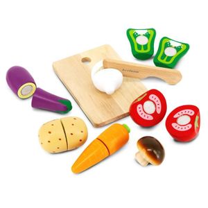 DINETTE - CUISINE Beeloom - veggie table - Set de légumes montessori pour enfants, bois naturel, imitation de jeu cusine