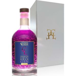 COFFRET CADEAU ALCOOL Coffret Gin Liqueur Violet Premium - Feuille d'or 