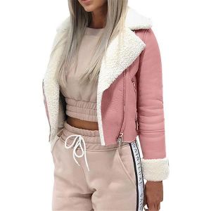 Veste imitation peau lainée femme Clearance