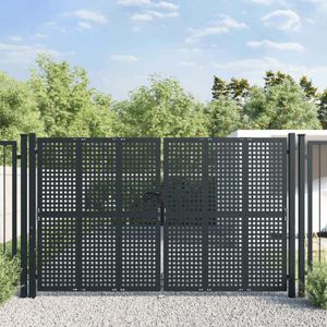 PORTAIL - PORTILLON vidaXL Portail de jardin anthracite 300x250 cm aci