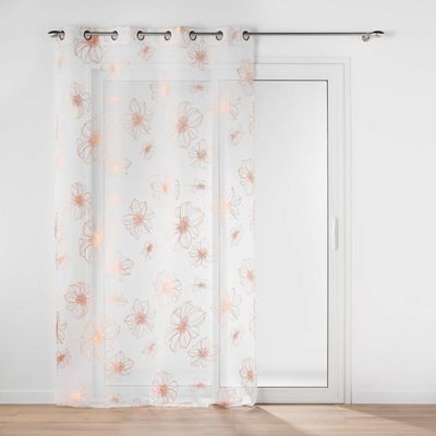 Rideau Transparent Léger Voilage à Œillets Ondulys Rouge 140 × 240 Cm – Voile Imprimé Léger Douceur D'Intérieur