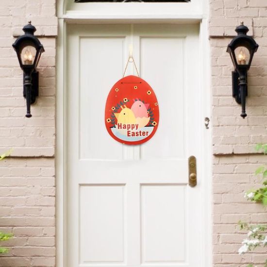 TONCHEAN Décoration De Pâques Couronne De Lapin Suspendue à La Porte Couronne De Roses Simulées