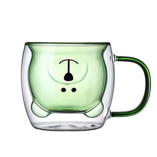 Lmtxxs Tasse Noel,Tasse A Cafe Double Paroi,Verre Isolant Sapin De Noël,tasse Avec Couvercle En Verre Parfait Pour Latté, Americano, Cappuccino