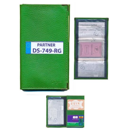 papiers voiture permis à personnaliser Etui Protection cuir Porte Carte Grise