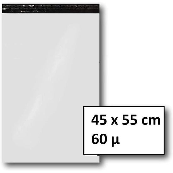 Enveloppes Plastique Blanches A3 - Lot De 10, 35x45 Cm, 60 Microns, Imperméables Et Inviolables
