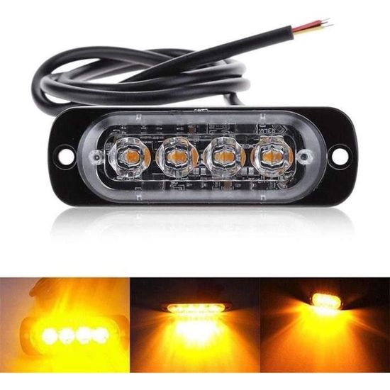 2x 12V 24V 3 LED Orange Bernstein Lampe Erholung Blinkende Pannen