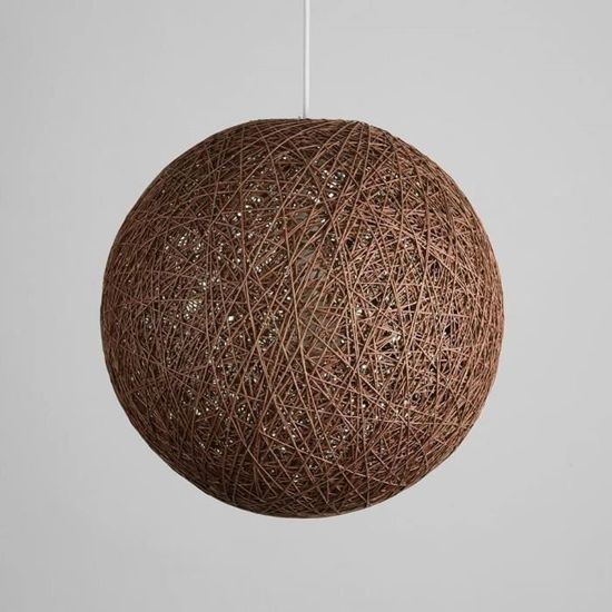 Suspension Abat-jour Sisal Boule 30 Cm - Luminaire Rotin Naturel, E27, 220-240V, Fait Main - 9