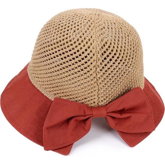 Chapeau De Soleil Paille Femme Pliable – Large Bord Avec Nœud Élégant UPF 50+ Pour Plage Vacances Et Randonnée