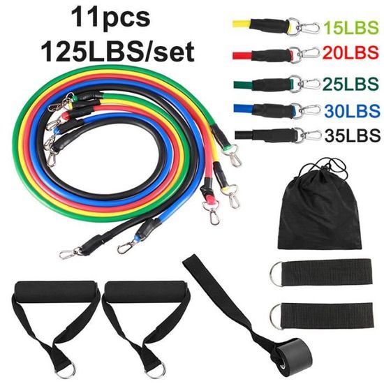 Set De 16 élastiques De Musculation SKEY - Latex Naturel - Résistances Progressives
