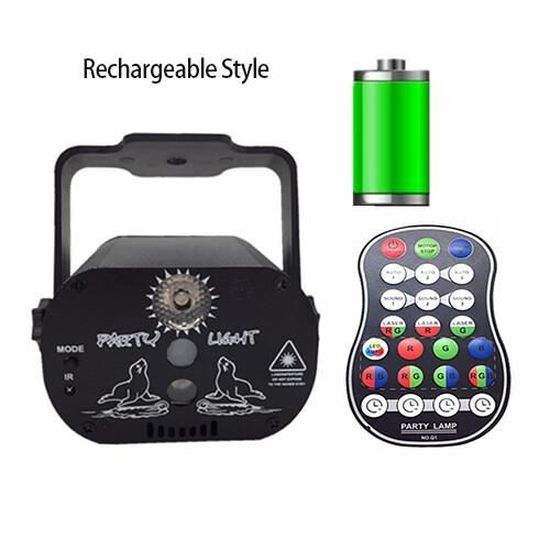 Effets de scène,Mini projecteur Laser Disco rvb,lampe Rechargeable USB,son stroboscopique,effet