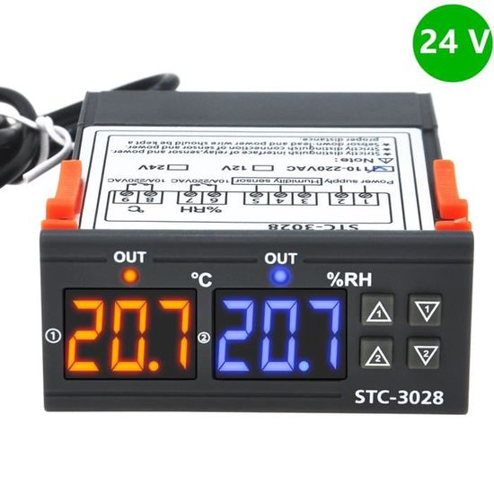 Thermostat Numérique STC-1000 Refroidissement/Chauffage -50°C à +110°C - Contrôleur Température Avec Capteur 220V