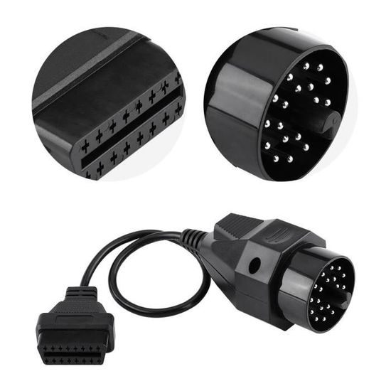 Câble Adaptateur Diagnostic OBD2 14 Broches Vers 16 Broches - Pour Connexion Outil Scanner Sur Voiture Ancienne