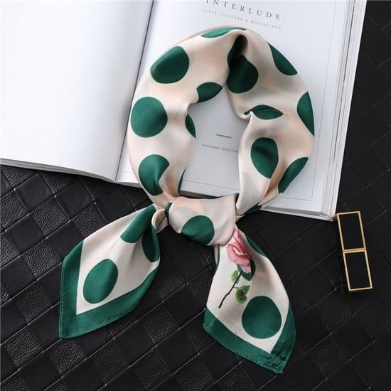 Écharpes INN® 53 X 53 Cm Foulard En Soie Imitation Foulard Carré Tendance Femme Polyvalent Mode
