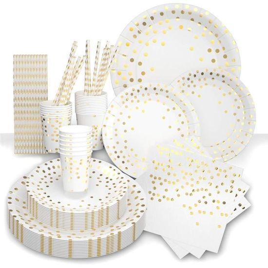 HiEnjoin Partygeschirr-Set, 72-teilig In Blau - Für 24 Gäste Mit Tellern, Bechern & Servietten