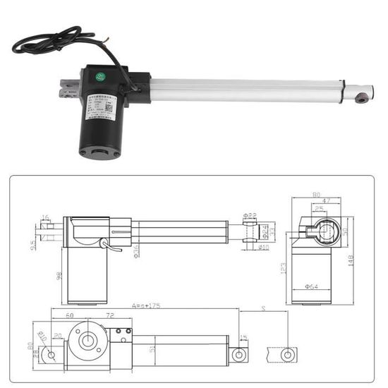 Fdit actionneur linéaire 12 volts Actionneur linéaire DC 12V 750N Max