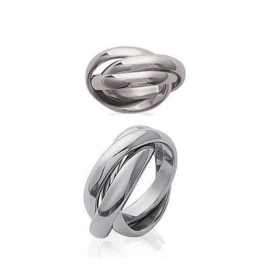 Bague Trois Anneaux Acier Inoxydable Mixte CHOIX T60 68