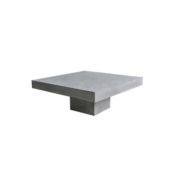 Table basse carrée béton ciré pied central - CEMENTI - L 80 x l 80 x H 36 cm