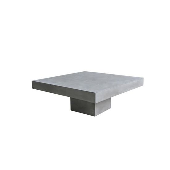 Table Basse Carree Beton Cire Pied Central Cementi L 80 X L 80