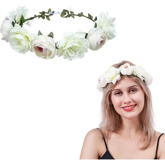 Serre-tête Couronne De Fleurs Mexicaines – Accessoire Rose Pour Halloween, Fêtes, Cosplay, Mariage – Réglable Et Léger