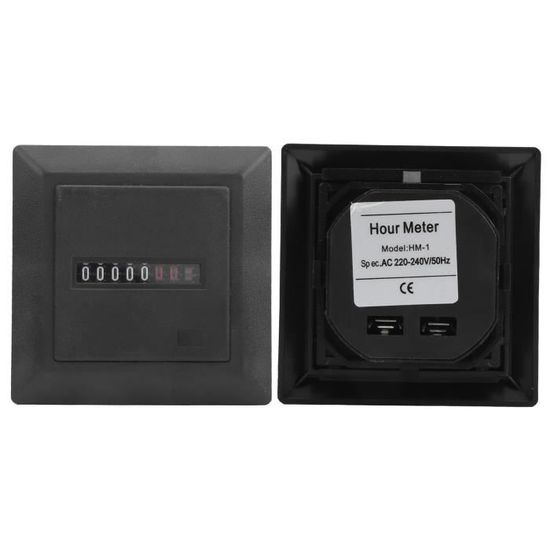 NInE-ROnG Compteur Horaire Numérique Avec Batterie de Maintenance Rétroéclairée Horloge Programmable Remplaçable pour Générateur Tondeuse à Gazon ATV Moto Tronçonneuses Minibike Hors-bord