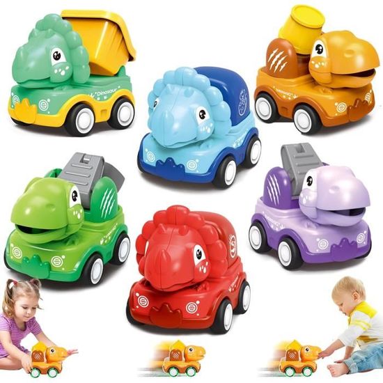 Vaguelly 12 Pièces Voitures Jouets à Friction en Plastique, sans Pile, Coordination Main-œil, Design Cartoon, pour Garçon et Filles à Jouer Partout Couleur Aléatoire