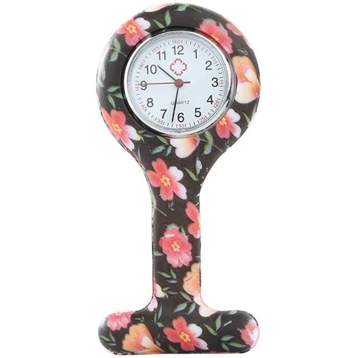 Montre Infirmière Femme - Chiffres Larges, Clip Poitrine | Pour Personnel Soignant, étudiants, Timing Médical
