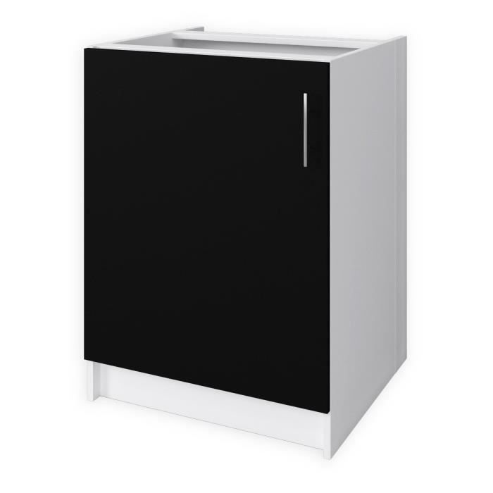 Obi Meuble Bas De Cuisine L60 Cm Noir Mat